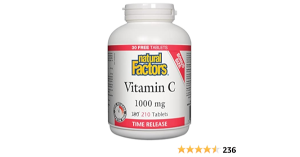 Витамин С с удължено освобождаване и биофлавони 1000 mg 210 табл. Natural Factors Vitamin C 1000 mg Time Release