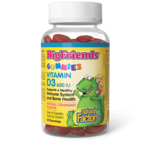 Витамин D3 гъми за деца  600 IU x 60  Natural Factors  Big Friends  Vitamin D3 Gummies 600 IU 