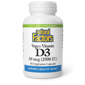 Витамин D3 2000 IU 90 вег. капс. Natural Factors  Vegan Vitamin D3 50 mcg