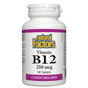 Витамин В12 цианокобаламин 250 mcg  90 табл.  Natural Factors Vitamin B12 Cyanocobalamin