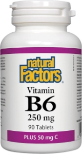 Витамин B6 250 mg + Витамин С 50 mg  90 табл.   Natural Factors Vitamin B6 Plus C