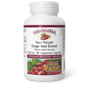 ГРОЗДОВО СЕМЕ  ЕКСТРАКТ 100 mg 60 вег.капс. Natural Factors  GrapeSeedRich Super Strength Grape Seed Extract