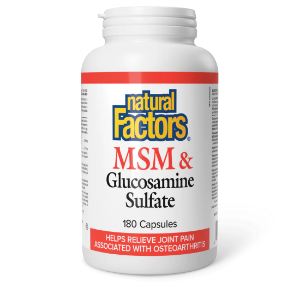 МСМ + Глюкозамин Сулфат х 180 капc.  Natural Factors  MSM & Glucosamine Sulfate