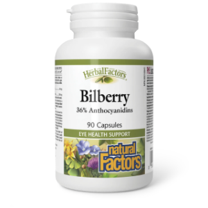 Черна боровинка  90 капс.  Natural Factors  Bilberry HerbalFactors 