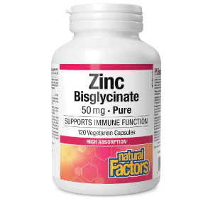 Цинк Бисглицинат 50 mg 120 вег. капс.  Natural Factors  Zinc Bisglycinate 