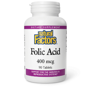 Фолиева киселина  400 mcg  90 табл.   Natural Factors  Folic Acid