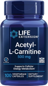 Ацетил Л-Карнитин 500 mg 100 вег.капс.   Life Extension  Acetyl-L-Carnitine