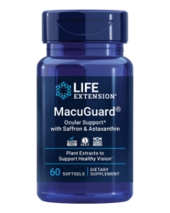 Формула  в подкрепа на зрението  с шафран и астаксантин 60 софтгел капс.  Life Extension  MacuGuard® Ocular Support with Saffron & Astaxanthin