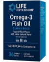 Омега-3 (EPA 300 mg /DHA 225 mg)  750 mg  36 желирани табл.  Life Extension  Omega-3 Fish Oil Gummy Bites (Tropical Fruit)