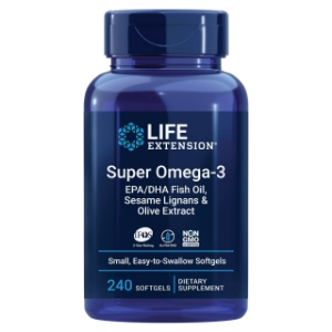 Супер Омега-3 лигнан от сусам и екстракт от маслина  240 софтгел капс. Life Extension Super Omega-3 EPA/DHA Fish Oil, Sesame Lignans & Olive Extract