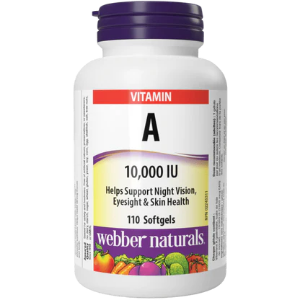 Витамин А 10000 IU  110 софтгел капс.  Webber Naturals  Vitamin A 10 000 IU
