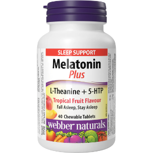 Мелатонин + L-теанин + 5-HTP 40 дъч. табл. Webber Naturals    Melatonin  Plus L-Theanine + 5-HTP