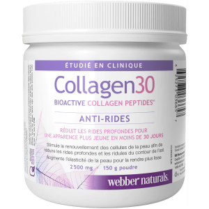 Колаген биоактивни колагенови пептиди 2500 mg пудра 150 g  Webber Naturals Collagen30  Anti-Wrinkle Bioactive Collagen Peptides Powder