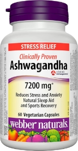 Ашваганда  екстракт 600 mg x 60 вег.капс.  Webber Naturals  Ashwagandha 