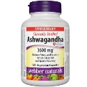 Ашваганда  екстракт 300 mg  120 вег.капс.  Webber Naturals  Ashwagandha 