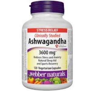 Ашваганда  екстракт 300 mg  120 вег.капс.  Webber Naturals  Ashwagandha 