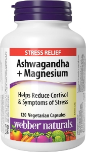 Ашваганда + магнезий  120 вег.капс.  Webber Naturals  Ashwagandha + Magnesium