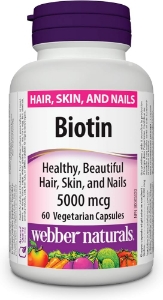 Биотин  5000 mcg 60 вег. капс.  Webber Naturals  Biotin 5000