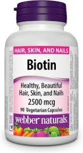 Биотин  2500 mcg 90 вег. капс. Webber Naturals Biotin