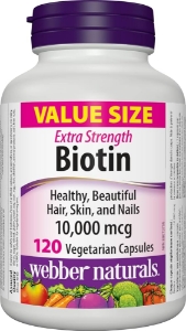 Биотин  10000 mcg 120 вег. капс.  Webber Naturals  Biotin 