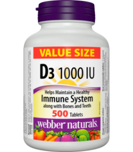 Витамин D3 1000 IU 500 табл. Webber Naturals Vitamin D3 Tablets