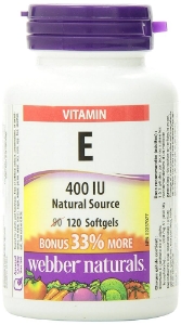 Витамин Е (d-алфа токоферил ацетат) 400 IU 120 софтгел капс.  Webber Naturals  Vitamin E Natural Source 