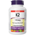 Витамин К2 120 μg 75 вег. капс.  Webber Naturals  Vitamin K2 