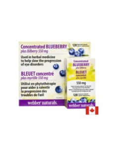 Екстракти Синя боровинка + Черна боровинка 120 капс.   Webber Naturals  Concentrated Blueberry plus Bilberry