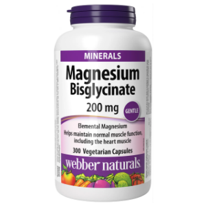 Магнезий бисглицинат оксид глицин 200 mg  300 капс.  Webber Naturals  Magnesium Bisglycinate