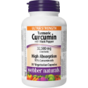 Куркума с черен пипер  екстракт  8000 mg  60 вег.капс.  Webber Naturals  Turmeric Curcumin with Black Pepper (raw herb)