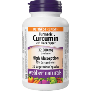 Куркума с черен пипер  екстракт  8000 mg  60 вег.капс.  Webber Naturals  Turmeric Curcumin with Black Pepper (raw herb)