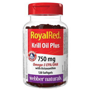 Масло от крил + Рибено масло + Астаксантин 750 mg  120  софтгел капс.  Webber naturals Royal Red Krill Oil Plus with Astaxanthin