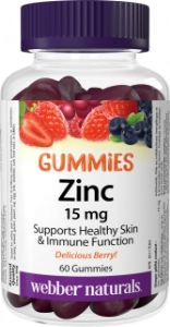 Цинк (глюконат) 15 mg   желирани табл.  Webber Naturals  Zinc  Gummies 