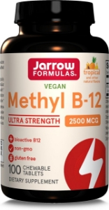 Витамин B12 2500 mcg  100  дъвч.табл.   Jarrow Formulas Methyl B-12 Ultra Strength Tropical