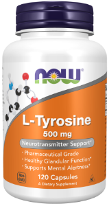 Л-Тирозин 750 mg  90  вег.капс.  NOW Foods  L-Tyrosine  Extra Strength