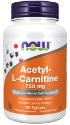 АЦЕТИЛ L-КАРНИТИН  750 mg  90 табл.  NOW Foods ACETYL L-CARNITINE Pure Powder
