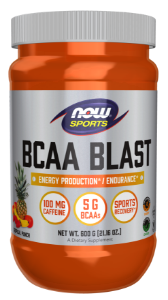 Аминокиселини BCAA  пудра 600g  NOW  Sports   BCAA Blast Powder Tropical Punch Flavor