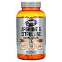 L-аргинин и L-цитрулин 500 mg/250 mg 240 вег.капс. NOW Sports Arginine & Citrulline