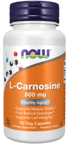 Л-карнозин 500 mg 50  вег.капс.  NOW Foods L-Carnosine