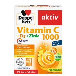 ДОПЕЛХЕРЦ АКТИВ ВИТАМИН C 600+ВИТАМИН D 40 табл. Doppelherz Vitamin C 600 + vitamin D