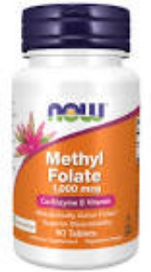 Фолат 1000mcg  90 табл.   Now Foods  Methyl Folate