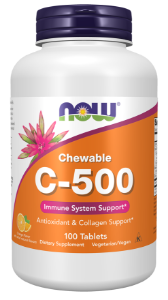 Витамин С 500 100 дъвч.табл. NOW Foods Vitamin C  Orange Chewable Tablets