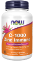 Витамин С 1000mg  цинк  15mg 90 вег.капс.   NOW Foods  C-1000 Zinc Immune