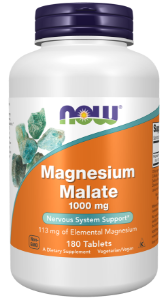 Магнезий малат 1000 mg 180 табл.  NOW Foods Magnesium  Magnesium Malate 