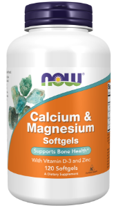 КАЛЦИЙ МАГНЕЗИЙ И ВИТАМИН Д3  120 софтгел капс.   NOW Foods Calcium & Magnesium Softgels