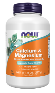 КАЛЦИЙ и МАГНЕЗИЙ цитрат 227g  пудра   NOW Foods  Calcium & Magnesium Powder