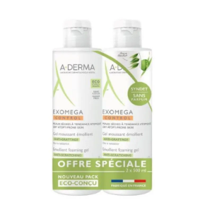 A DERMA Exomega Control emollient foaming gel anti-Scratching  2 x 500 ml  Eмолиентен пенещ се гел 