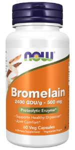Бромелаин 500 mg  60 вег.капс.  NOW Foods  Bromelain