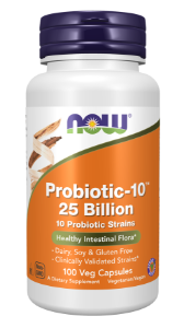 Пробиотик за здравословно храносмилане 30 вег.капс. NOW   Probiotic-10™ 25 Billion
