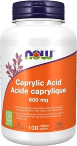 Каприлова Киселина  600 mg  100 софтгел капс.  NOW Caprylic Acid 